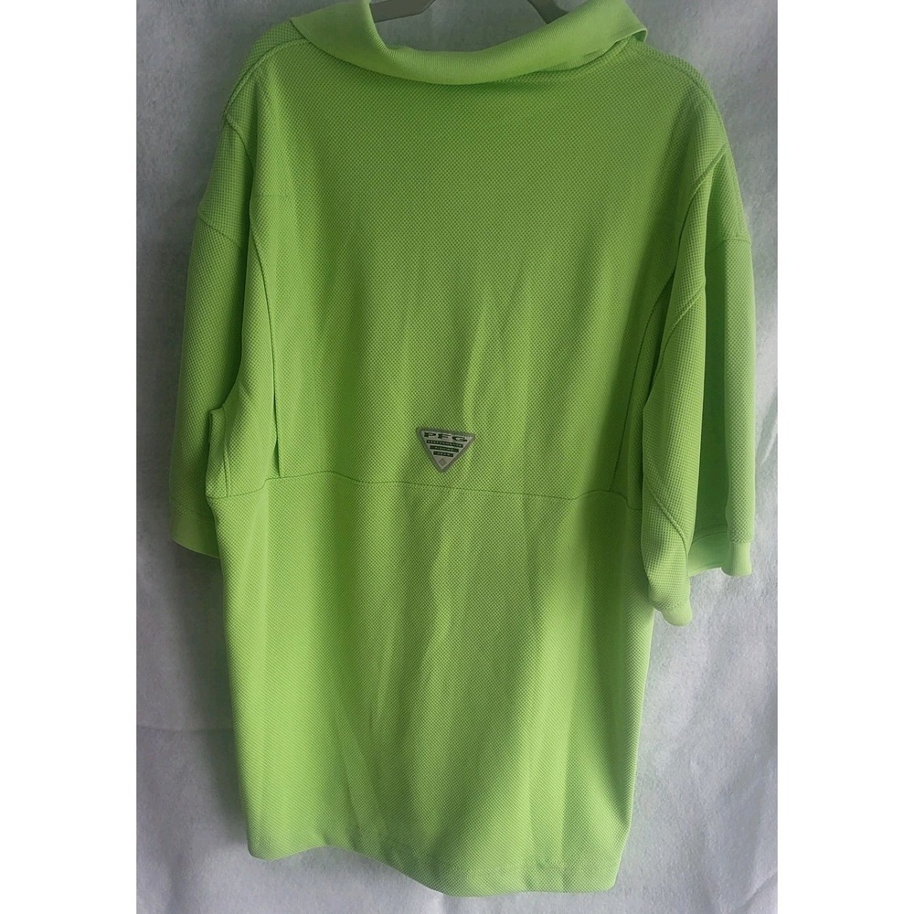 Colombia pfg omni-shade performance polo shirt fishing xs lime‎ green visibility - Picture 5 of 6